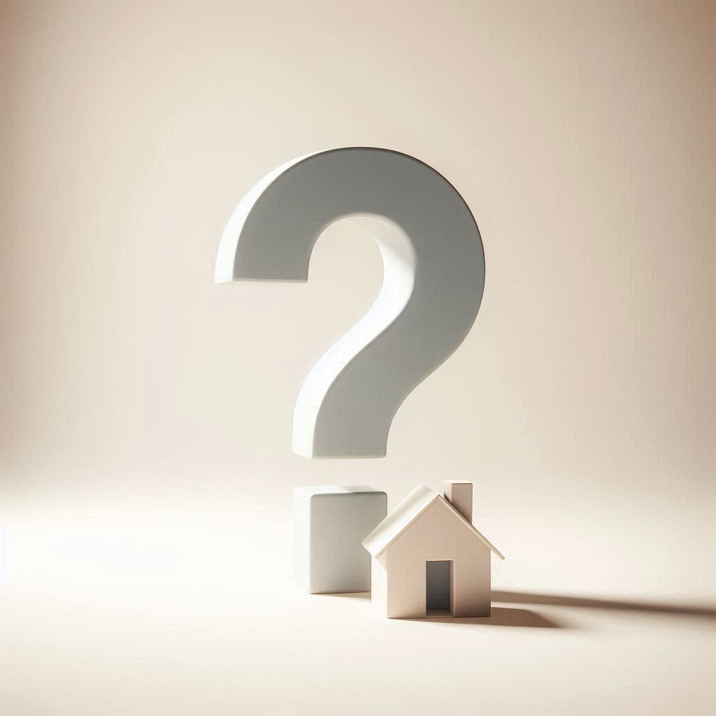 Un point d'interrogation et une maison